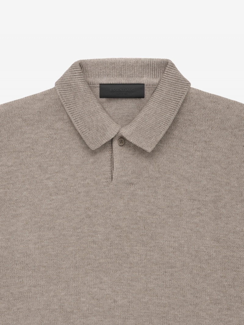 Fear Of God Essentials Knit Polo Khaki | FOG-SN593809