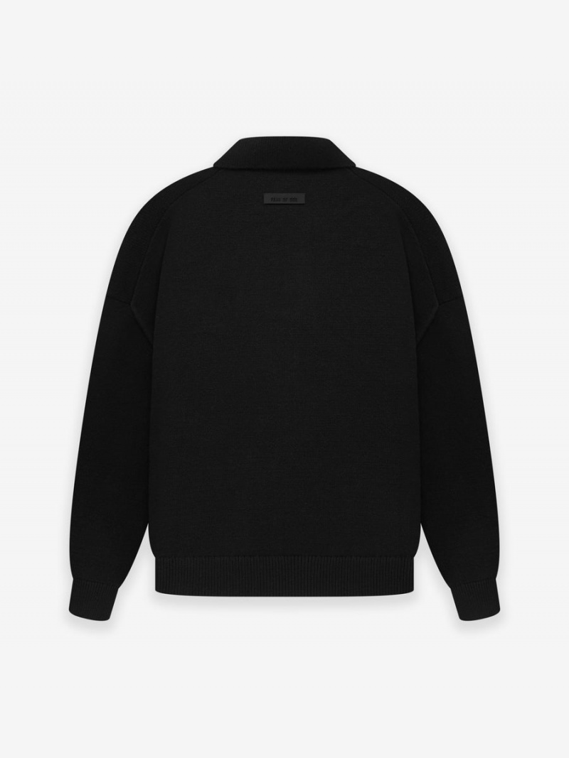 Fear Of God Essentials Knit Polo Nere | FOG-SN593527