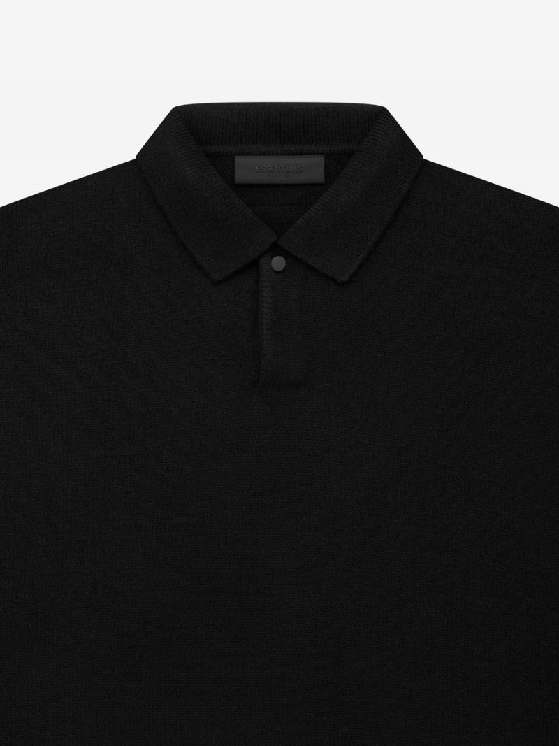 Fear Of God Essentials Knit Polo Nere | FOG-SN593527