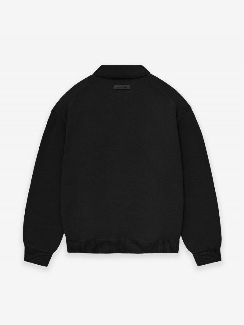 Fear Of God Essentials Knit Polo Nere | FOG-SN593562