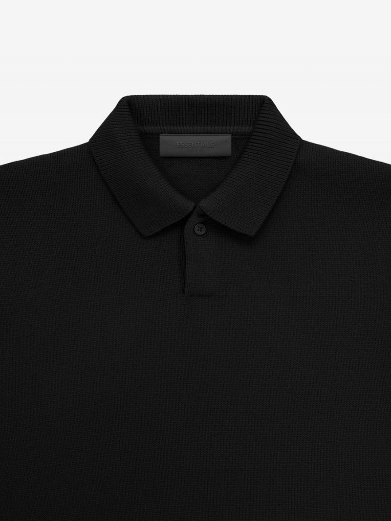 Fear Of God Essentials Knit Polo Nere | FOG-SN593812