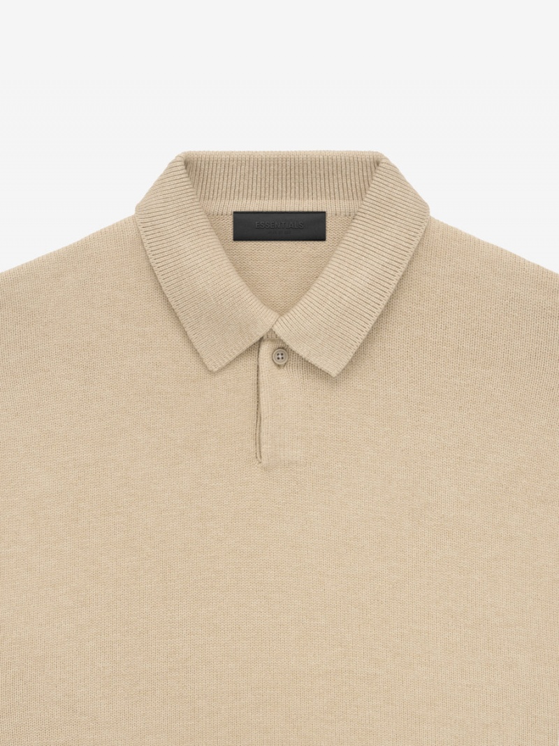 Fear Of God Essentials Knit Polo Oro | FOG-SN593556