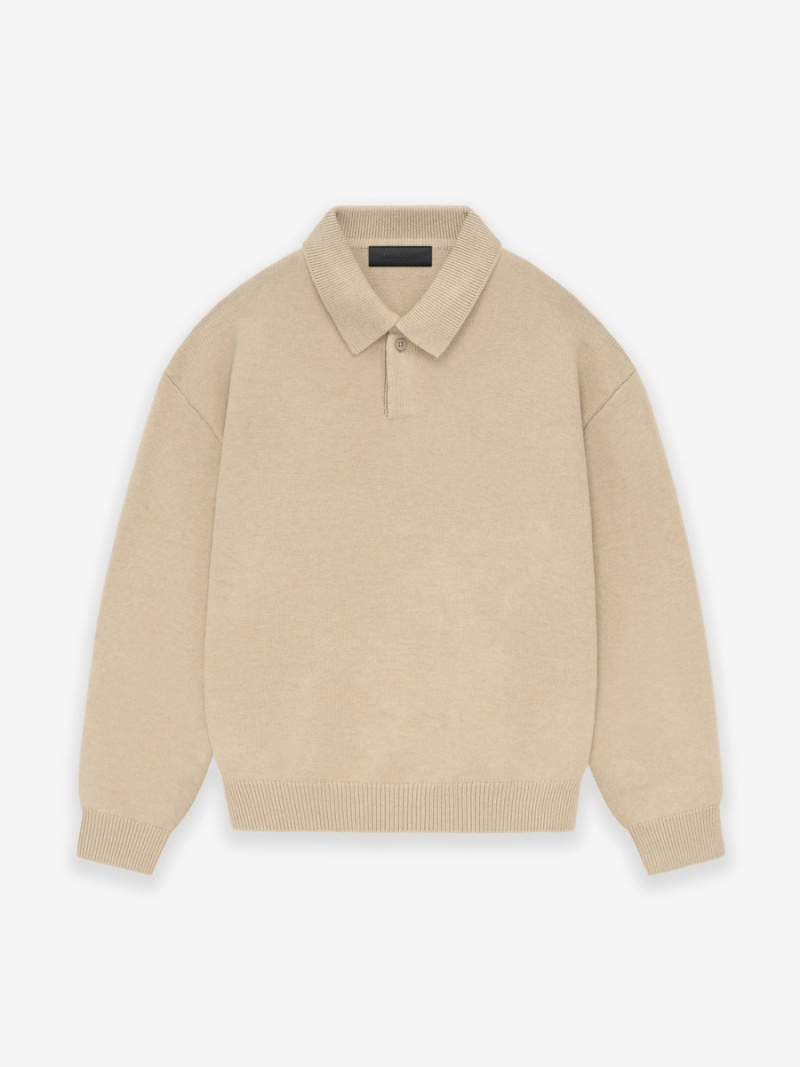 Fear Of God Essentials Knit Polo Oro | FOG-SN593556