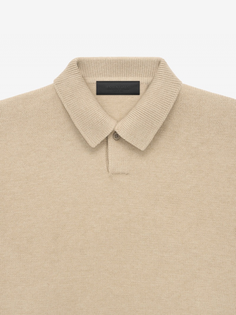 Fear Of God Essentials Knit Polo Oro | FOG-SN593806