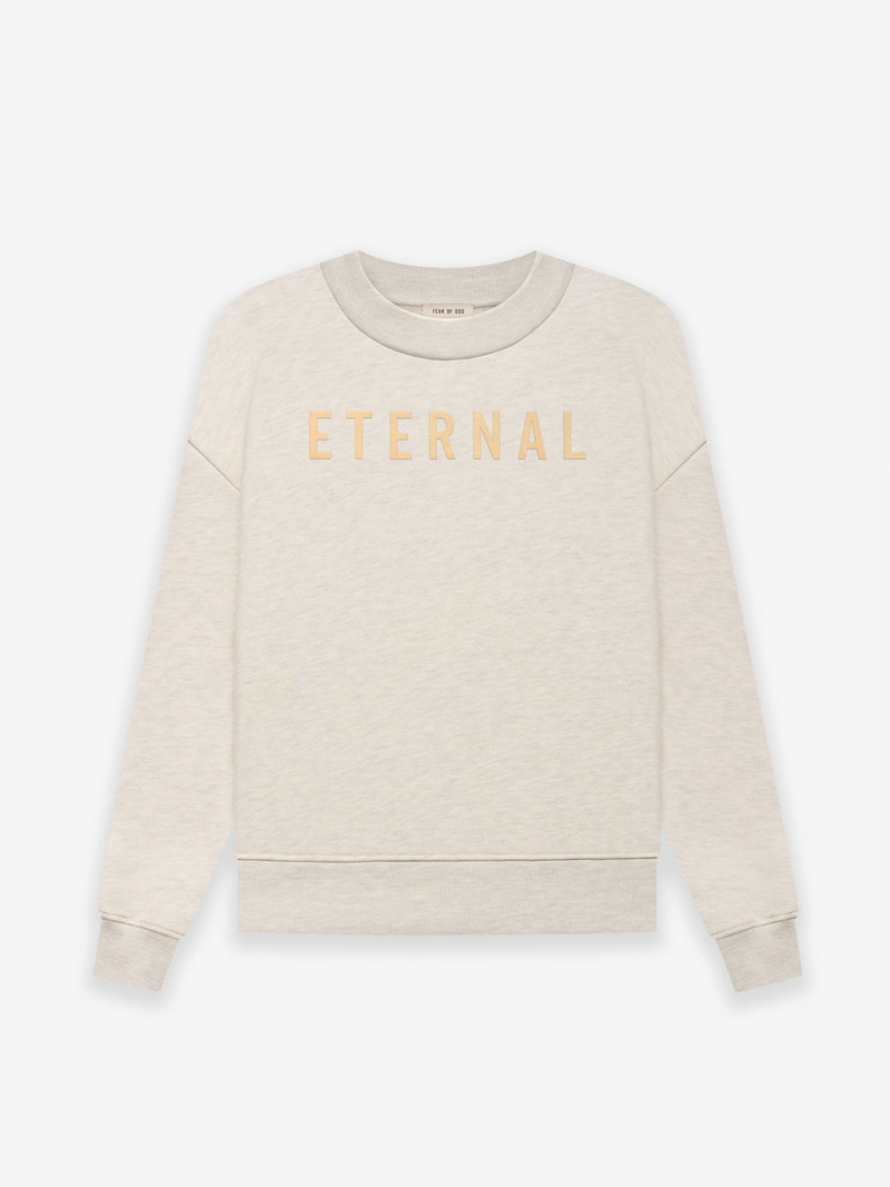 Fear Of God Fleece Crewneck Beige | FOG-SN593346