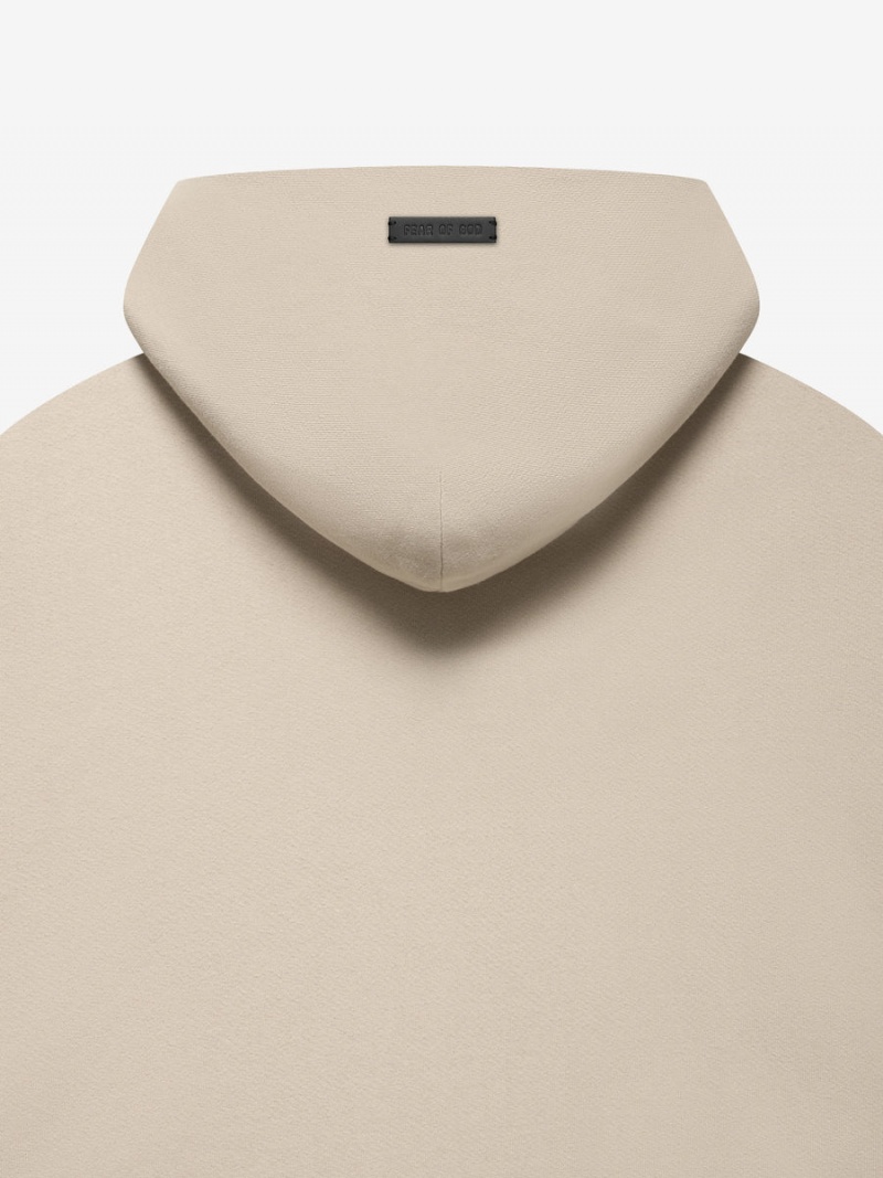 Fear Of God Fleece Zip Hoodie Beige | FOG-SN593343