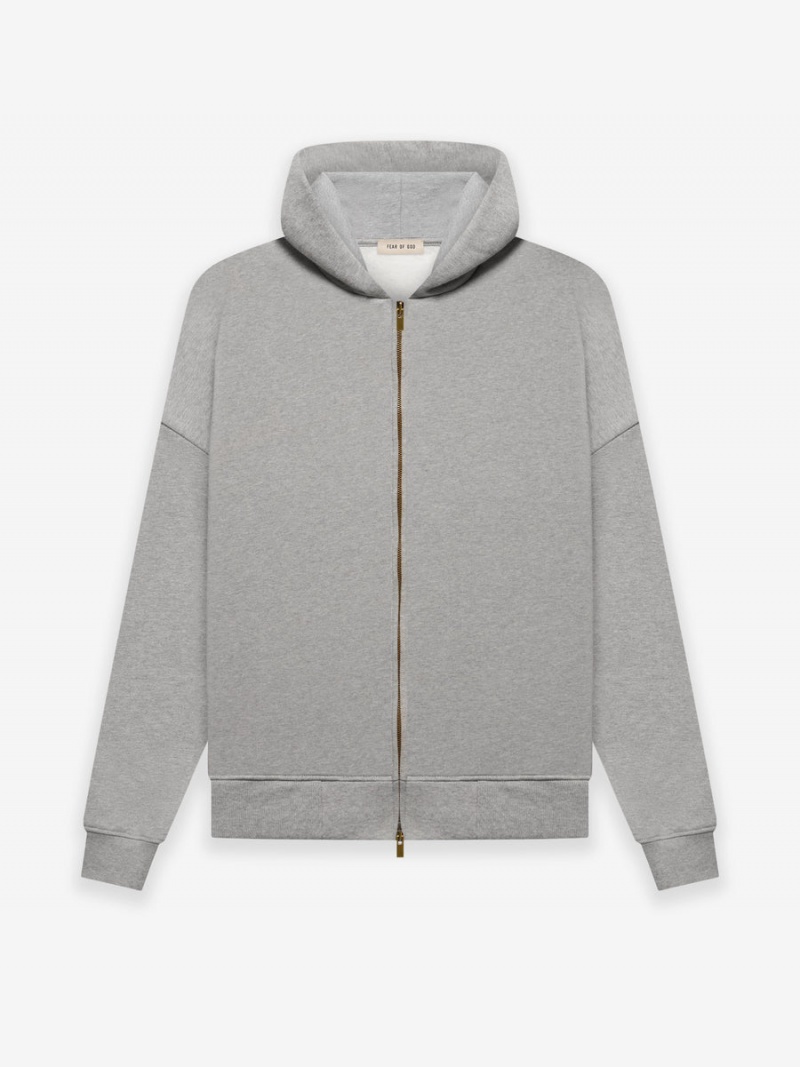 Fear Of God Fleece Zip Hoodie Grigie | FOG-SN593288