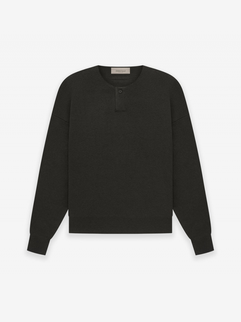 Fear Of God Knit Ls Henley Nere | FOG-SN593647