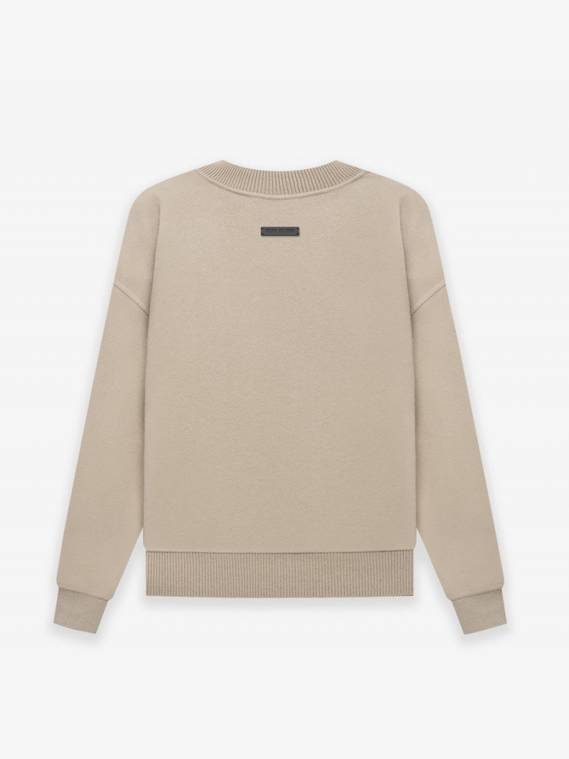 Fear Of God Lana Vergine Cashmere Crewneck Beige | FOG-SN593291