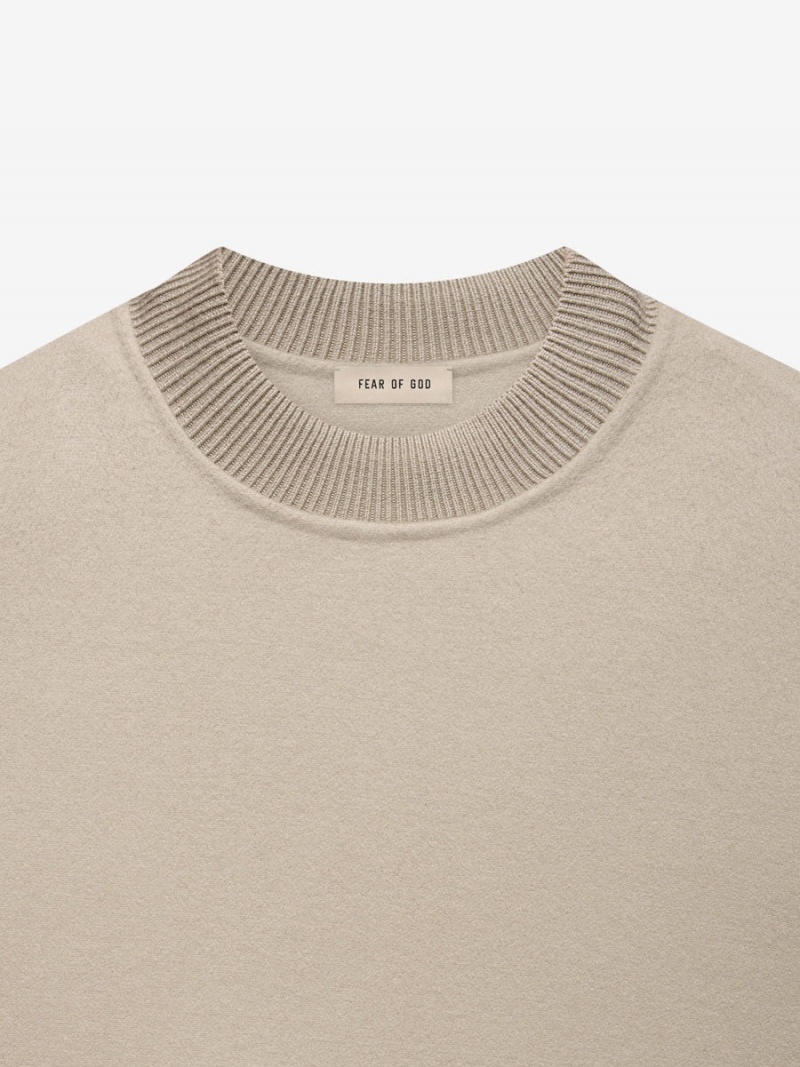 Fear Of God Lana Vergine Cashmere Crewneck Beige | FOG-SN593291