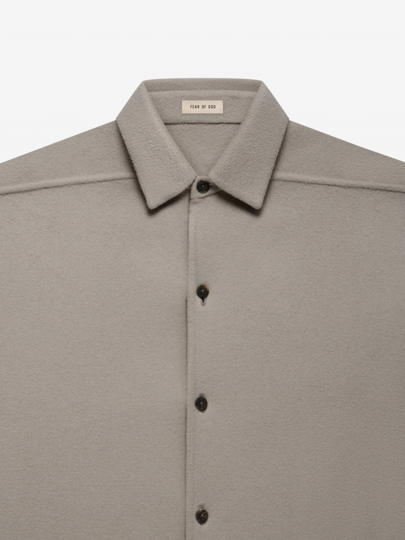 Fear Of God Lana Vergine Cashmere Shirt Grigie | FOG-SN593485