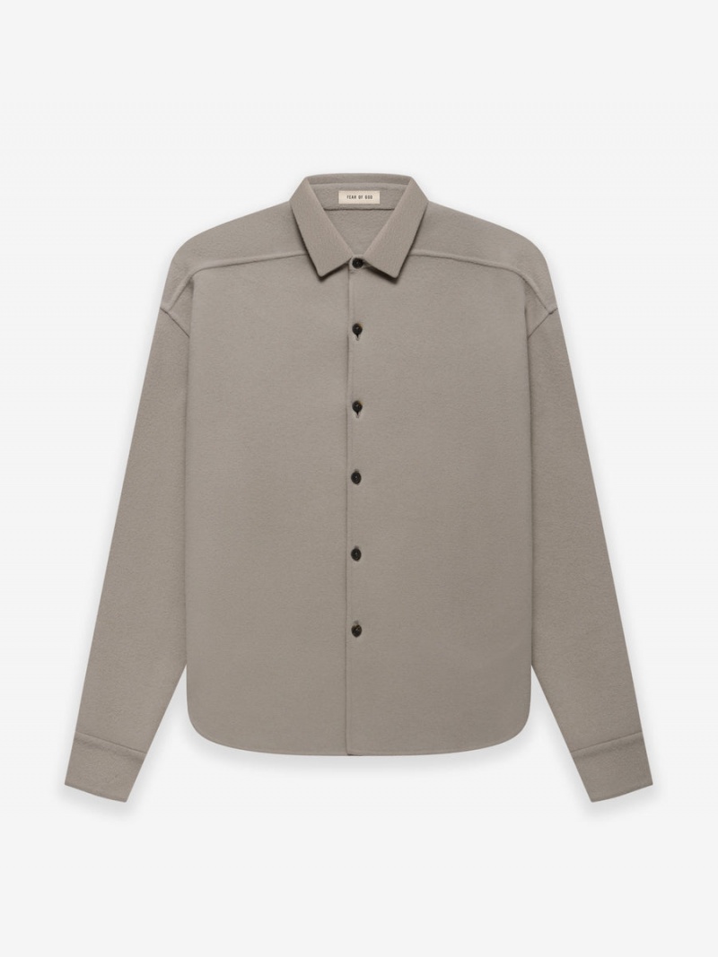 Fear Of God Lana Vergine Cashmere Shirt Grigie | FOG-SN593485