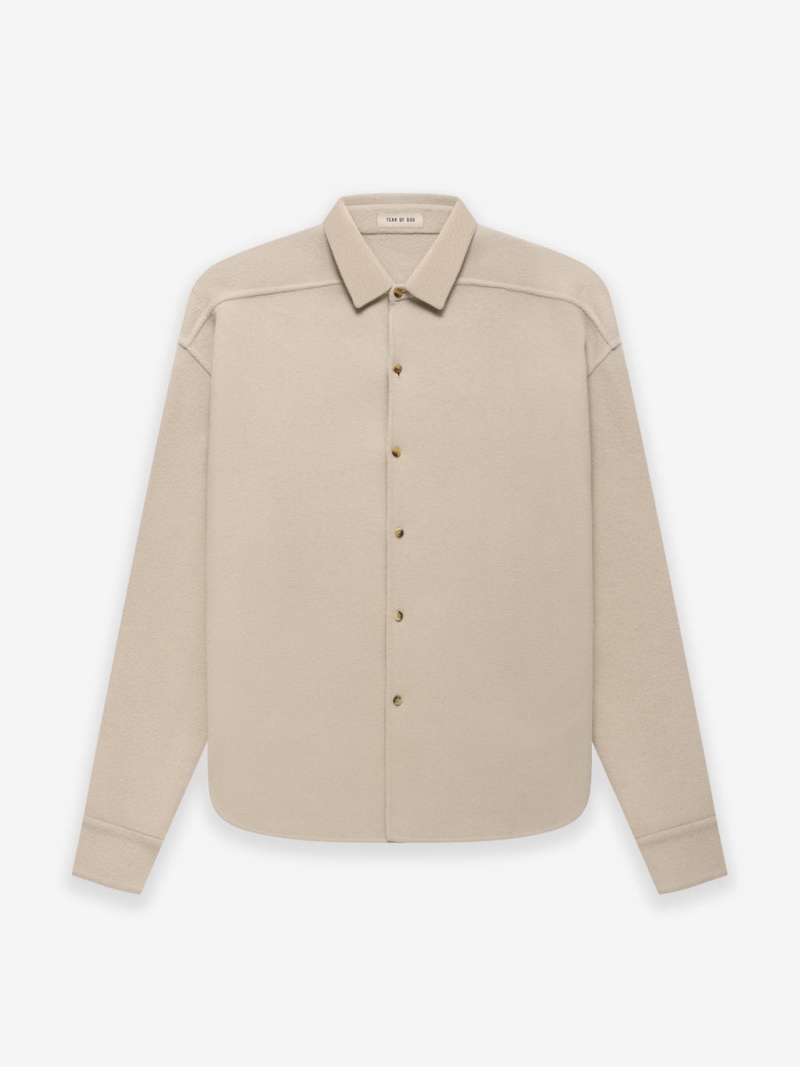 Fear Of God Lana Vergine Cashmere Shirt Beige | FOG-SN593486