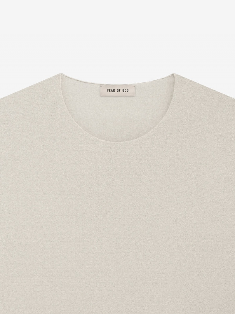 Fear Of God Lana Vergine Crepe Tee Beige | FOG-SN593284