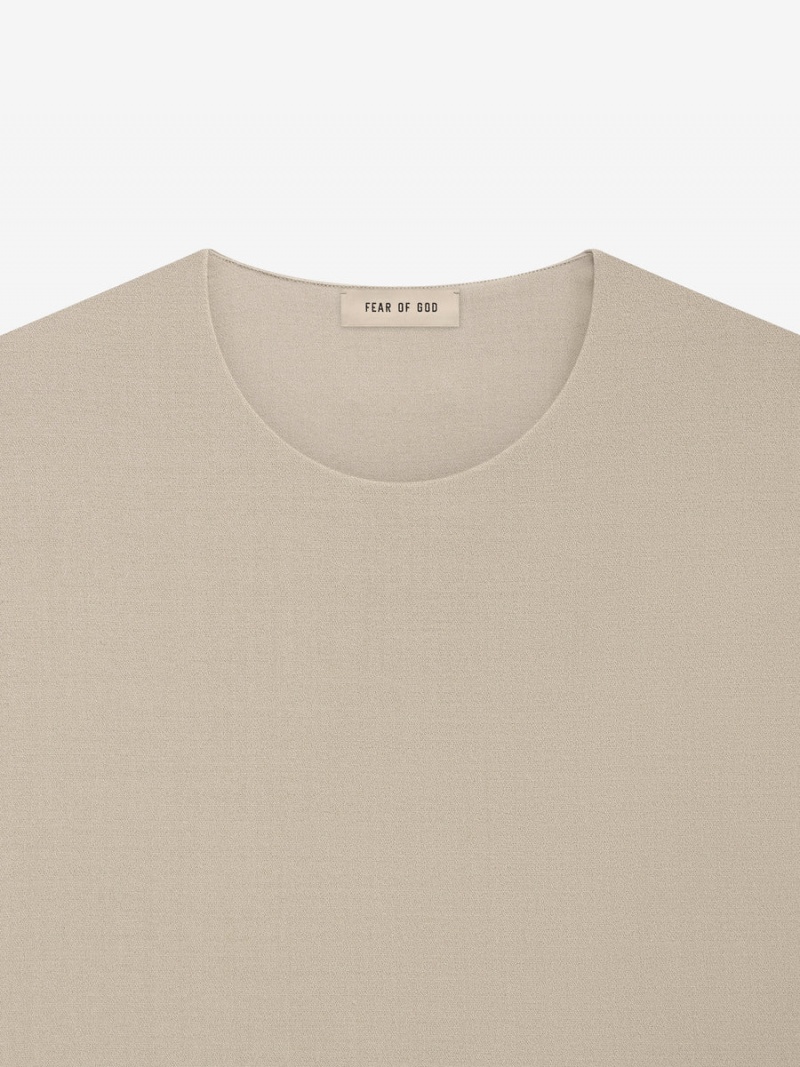 Fear Of God Lana Vergine Crepe Tee Beige | FOG-SN593285