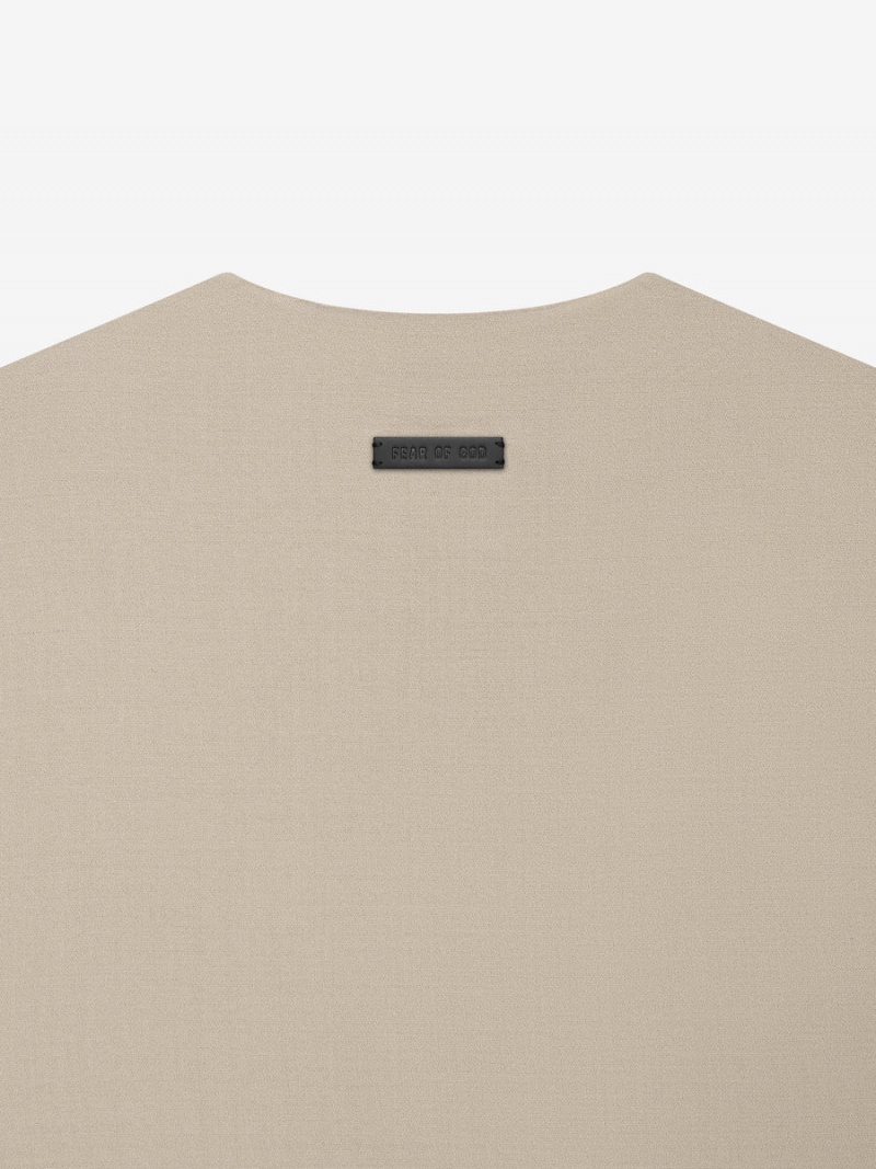 Fear Of God Lana Vergine Crepe Tee Beige | FOG-SN593285