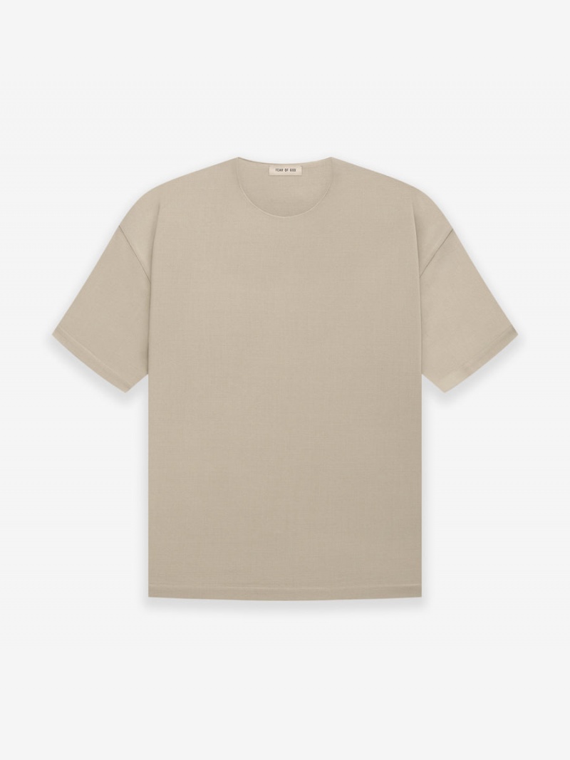 Fear Of God Lana Vergine Crepe Tee Beige | FOG-SN593285