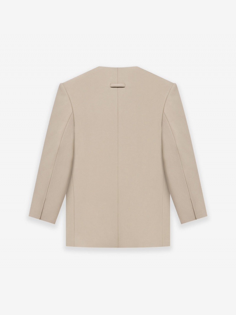 Fear Of God Lana Vergine Lapelless Jacket Beige | FOG-SN593384