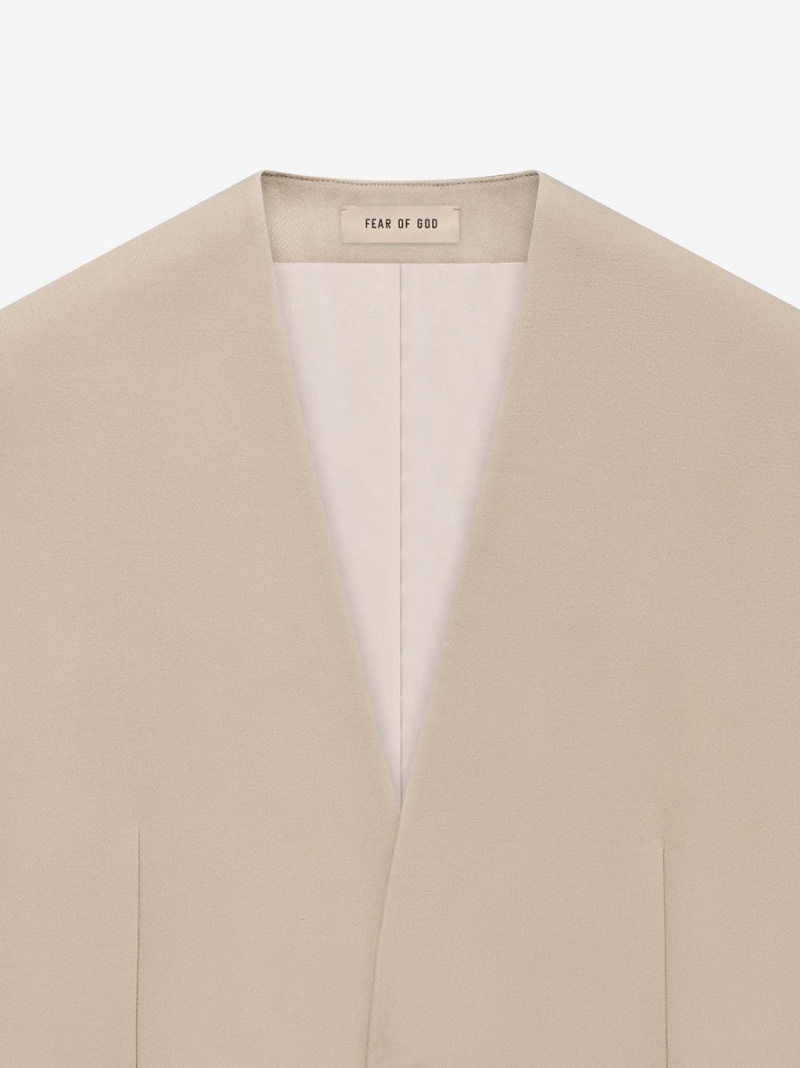 Fear Of God Lana Vergine Lapelless Jacket Beige | FOG-SN593384