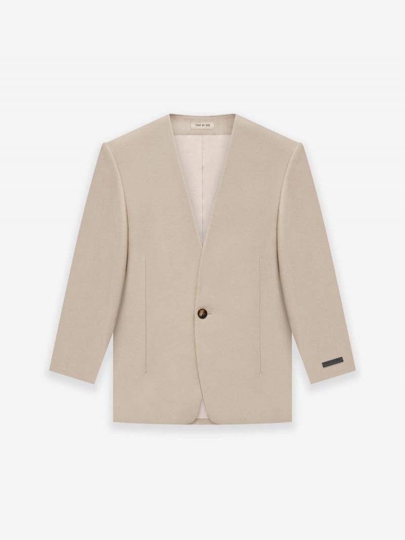 Fear Of God Lana Vergine Lapelless Jacket Beige | FOG-SN593384