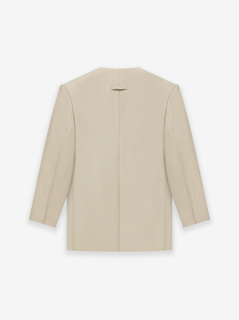 Fear Of God Lana Vergine Mohair Lapelless Jacket Beige | FOG-SN593360