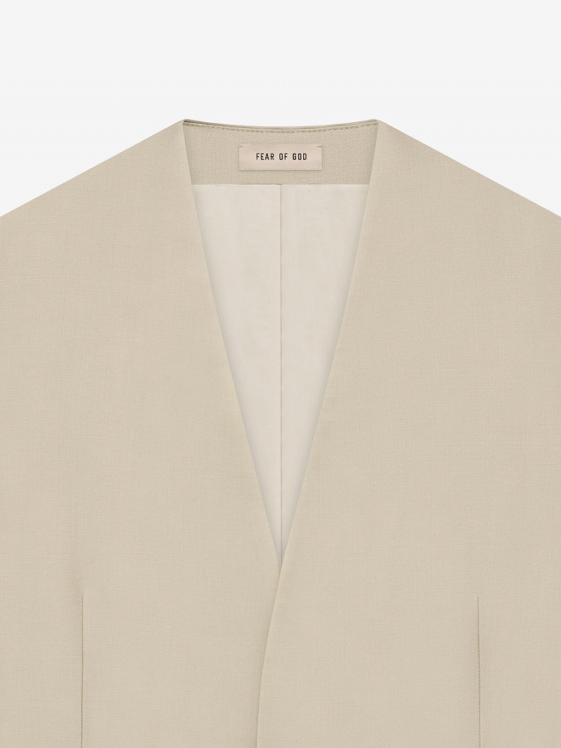 Fear Of God Lana Vergine Mohair Lapelless Jacket Beige | FOG-SN593360