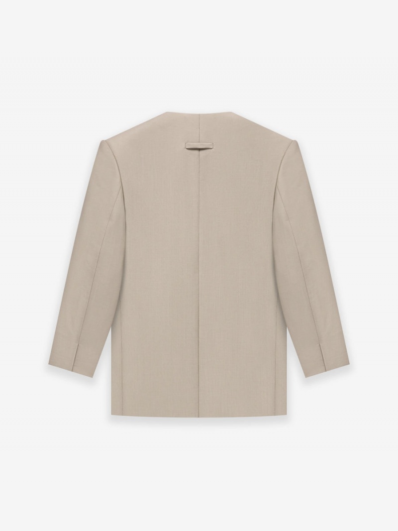 Fear Of God Lana Vergine Mohair Lapelless Jacket Beige | FOG-SN593373