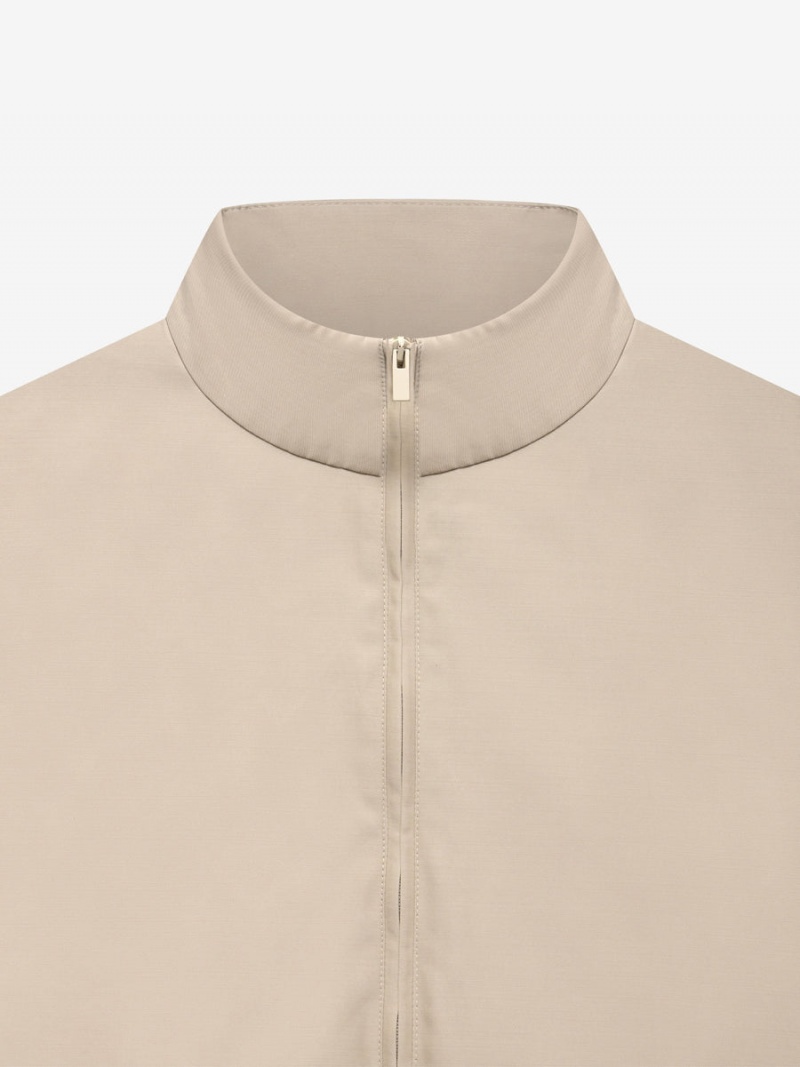 Fear Of God Lana Vergine Nylon Pista Jacket Beige | FOG-SN593419