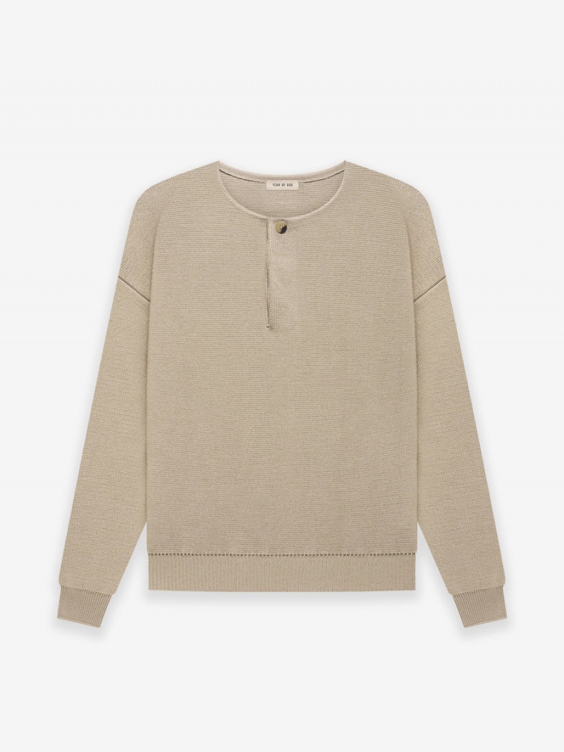 Fear Of God Leggere Merino Henley Beige | FOG-SN593473