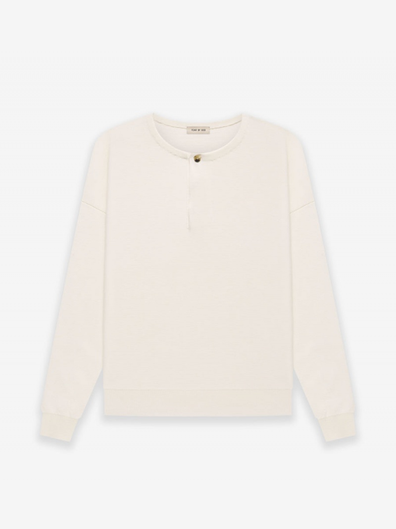 Fear Of God Leggere Merino Henley Crema | FOG-SN593481