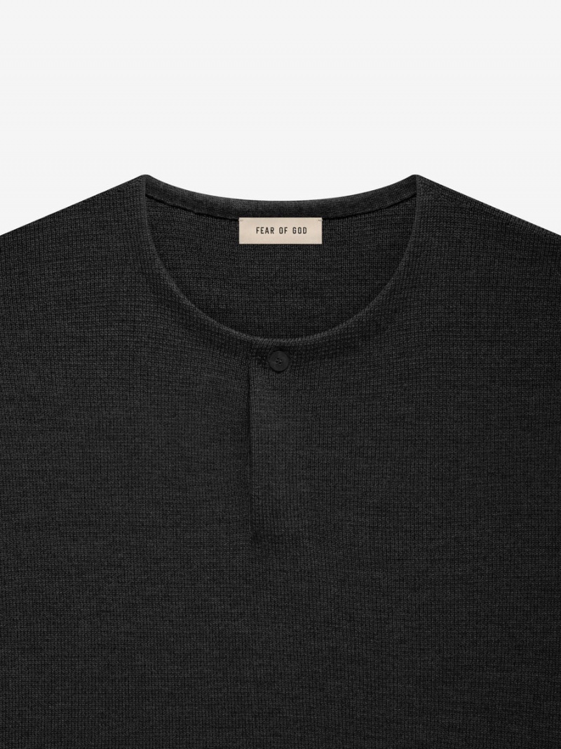 Fear Of God Leggere Merino Henley Nere | FOG-SN593483