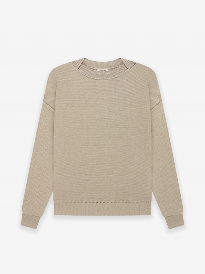 Fear Of God Merino Knit Crewneck Beige | FOG-SN593490