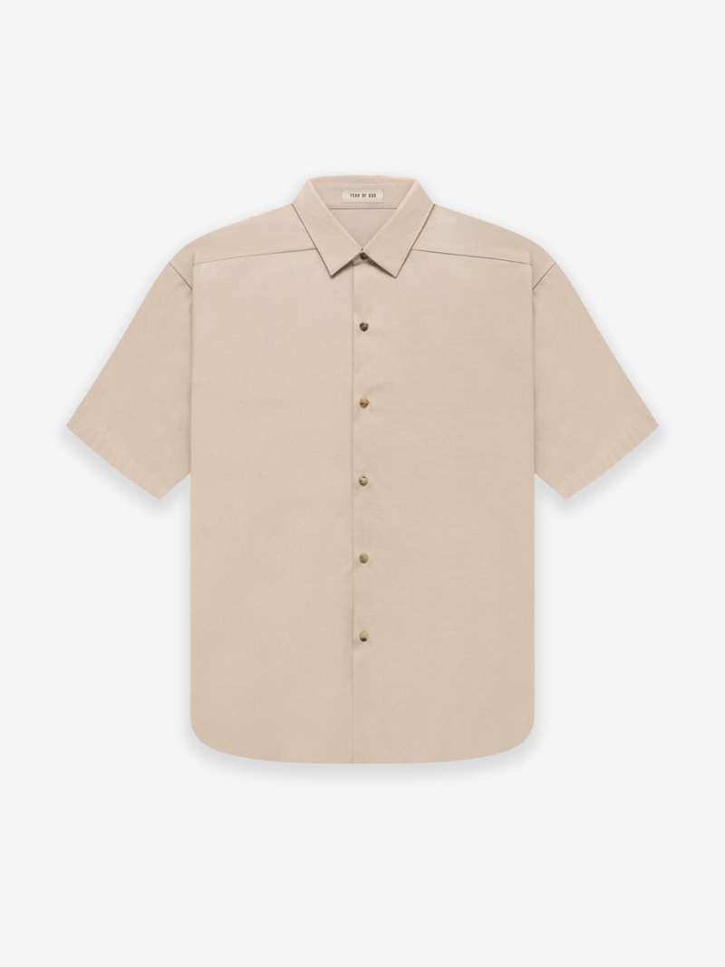 Fear Of God Ss Button Front Shirt Beige | FOG-SN593335