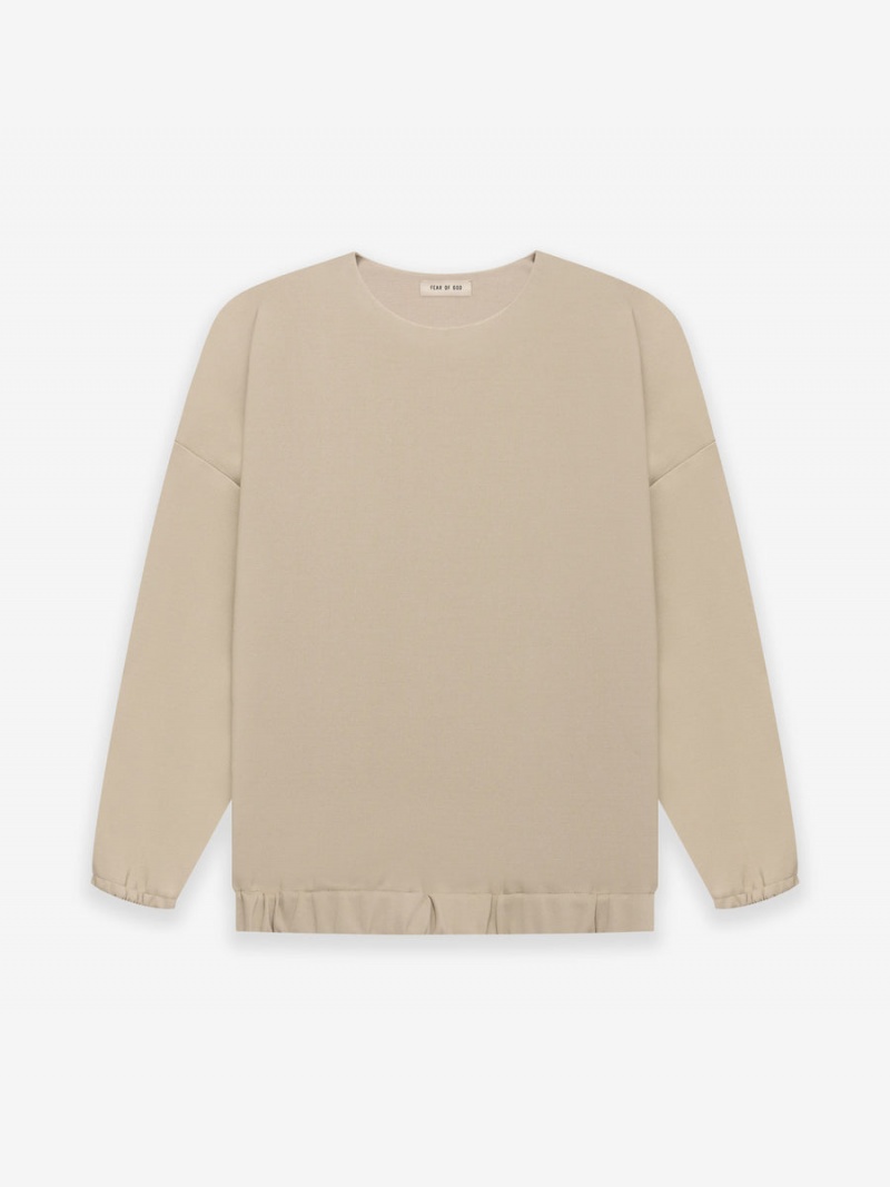 Fear Of God Viscose Tricot Crewneck Beige | FOG-SN593329