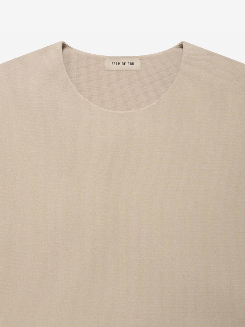 Fear Of God Viscose Tricot Crewneck Beige | FOG-SN593329