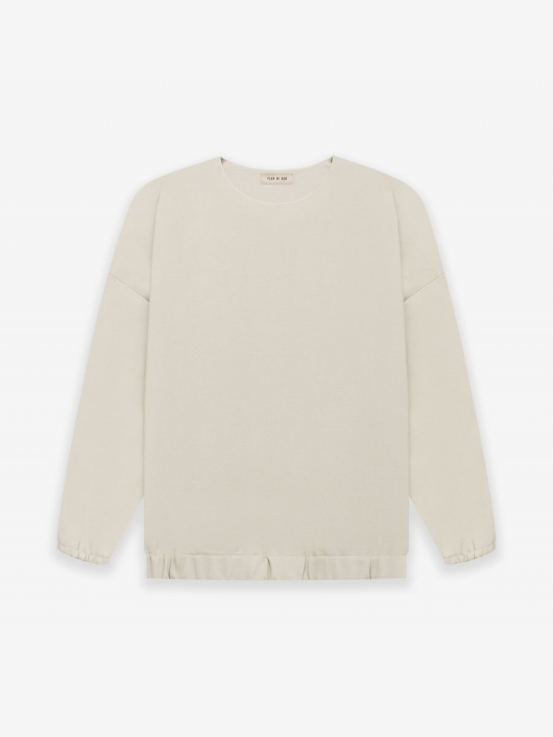 Fear Of God Viscose Tricot Crewneck Beige | FOG-SN593330